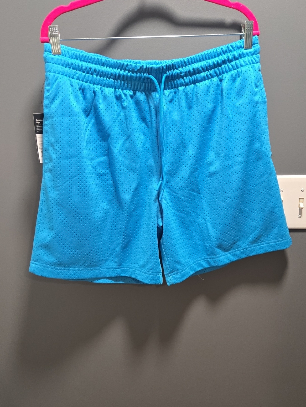 Mens Blue Athletic Mesh Shorts